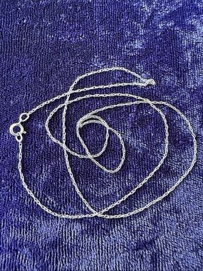 Solid 10K gold chain necklace, double link, 18” long, white gold
